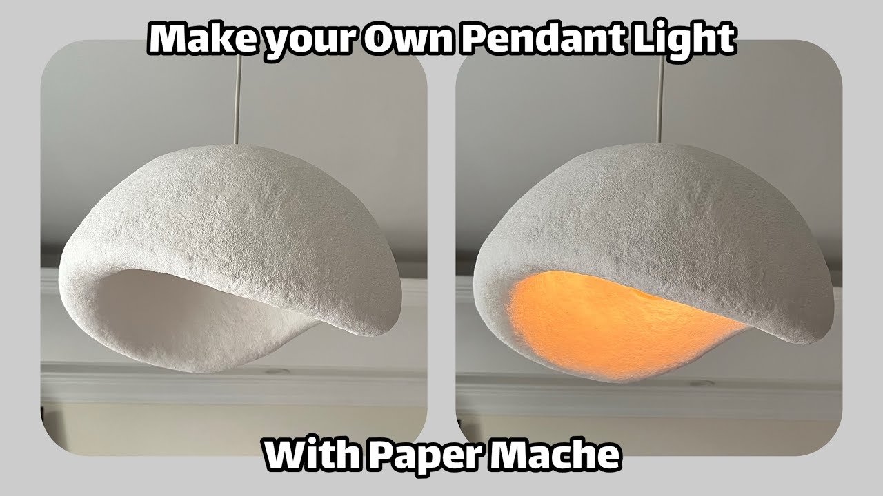 How to Paper Mache pendant light | DIY wabi sabi chandelier | khmara pendant light | لوستر راگبل