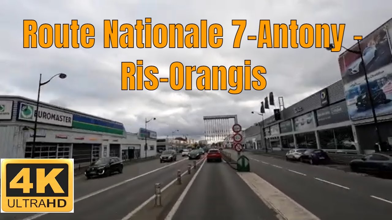 Route Nationale 7-Antony - Ris-Orangis- 4K- Driving- French region