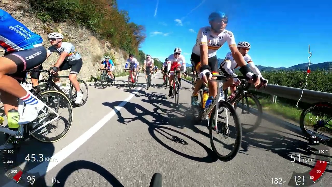 UCI Gran Fondo World Championships 2022 Trento Road Race - saddle view M40-44