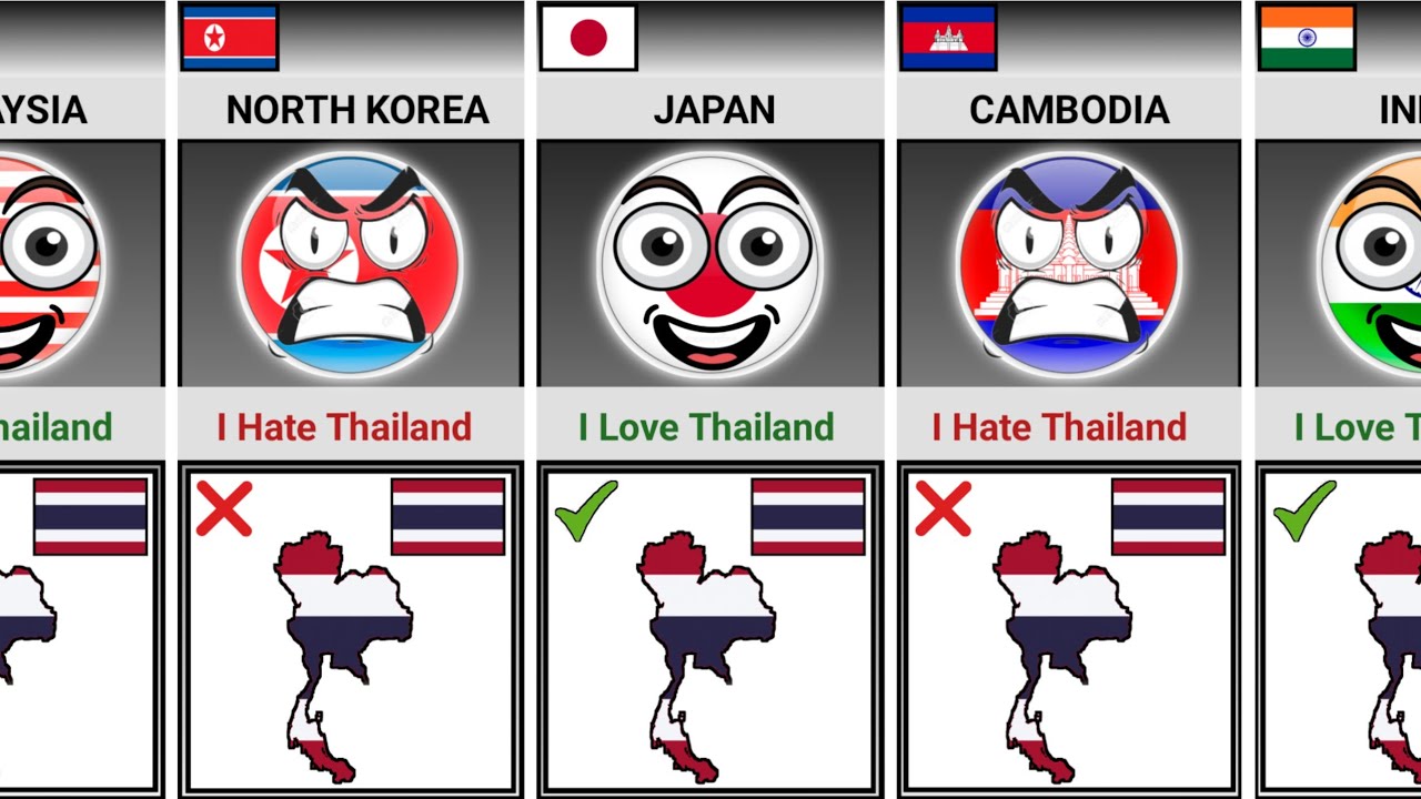 Countries That Love Or Hate 🇹🇭 Thailand [Countryballs]