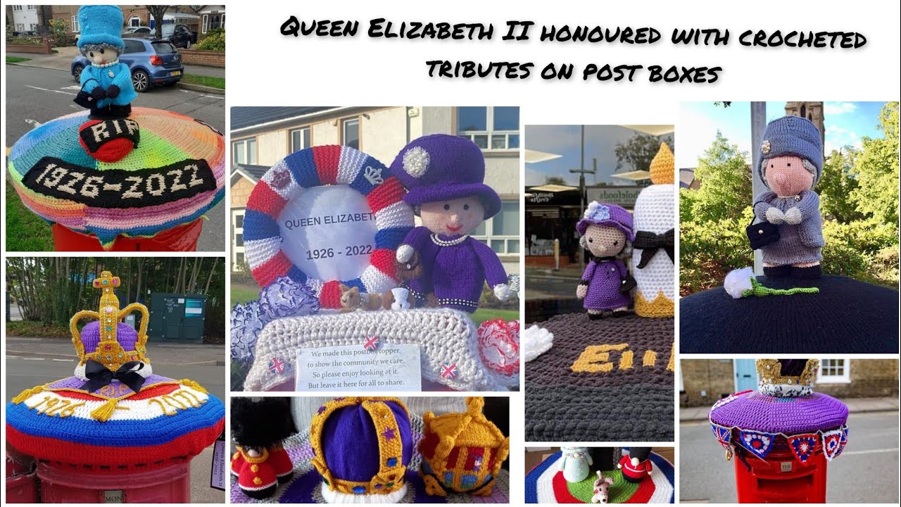 Queen Elizabeth ll honoured with crocheted tribute on post boxes
