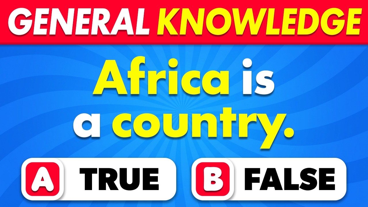 TRUE or FALSE Quiz...? ✔️❌ 50 General Knowledge Questions 🧠