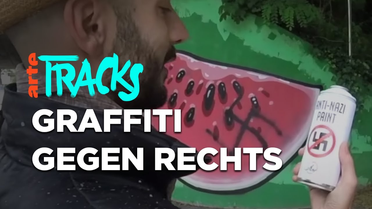 Mit Gemüse gegen den Hass:  Antifaschistische Streetart von Cibo  | Arte TRACKS