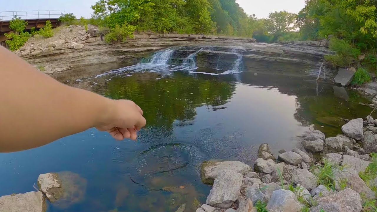 Fishing Urban Kansas City Waterfall - Turkey Creek Fishing