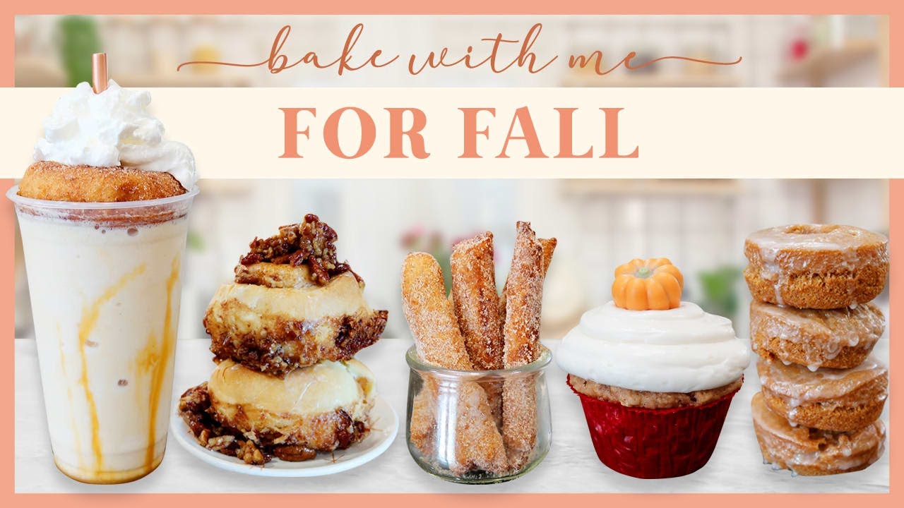 BAKE WITH ME FOR FALL | pumpkin donuts. apple cider milkshake. maple pecan cinnamon rolls & more.