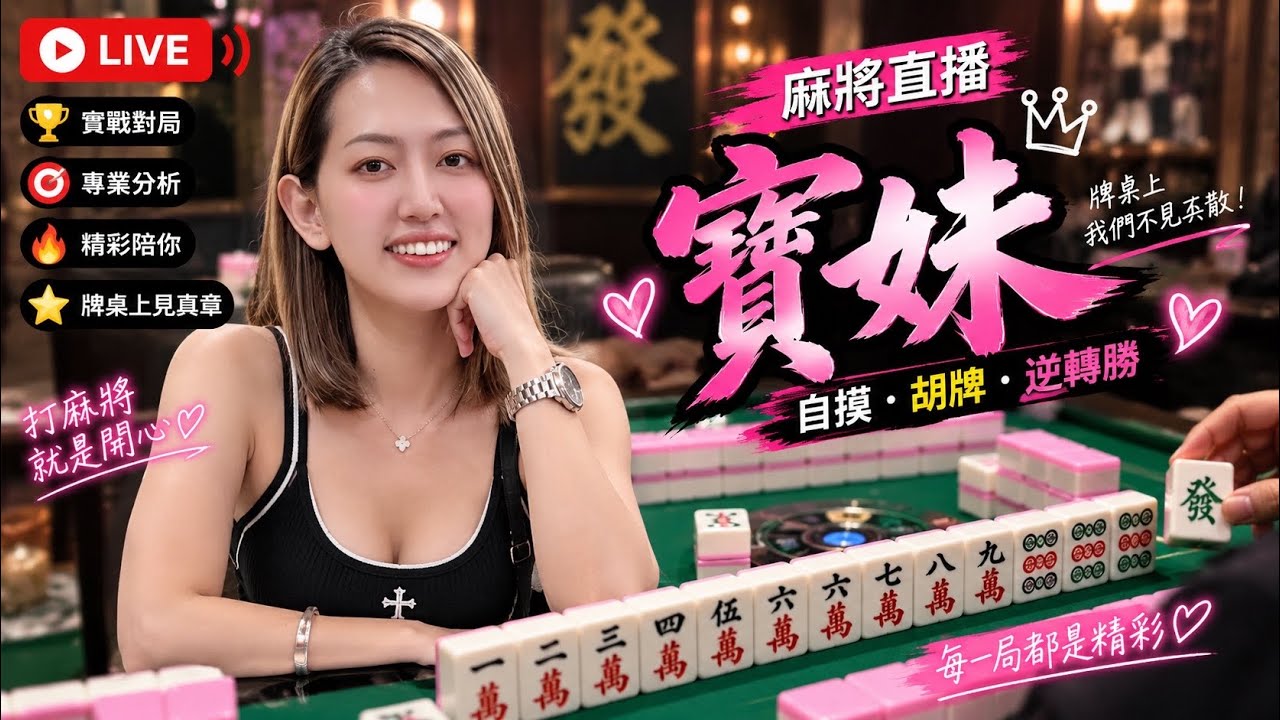 台灣麻將24小時直播/皇家柳丁麻將競技20221013/直播視角-寶妹