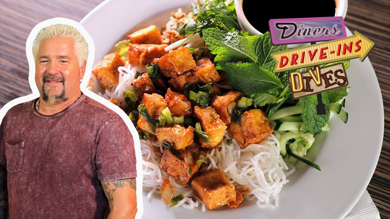 Guy Fieri Eats the Coda Bakery Tofu Noodle Bowl | Diners, Drive-Ins and Dives | Food Network