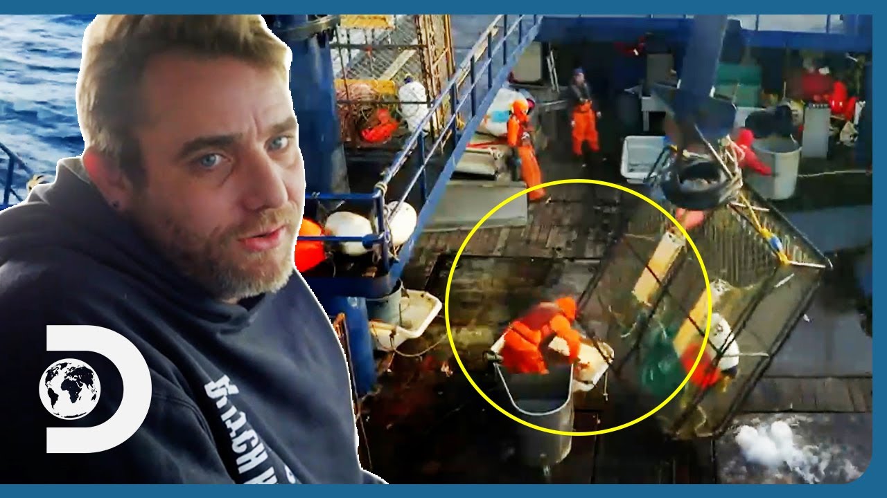 Deckhand Takes A HUGE Hit To The Head By A Swinging Crab Cage! | Deadliest Catch