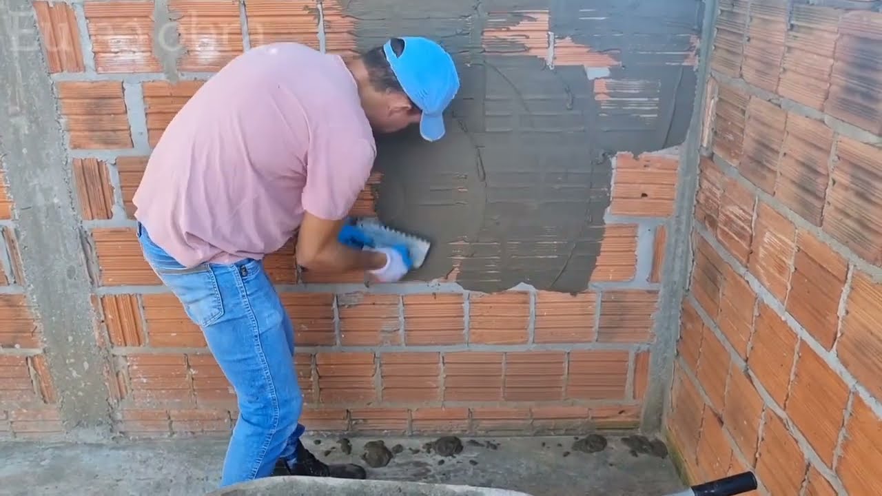PEDREIRO inventou o REBOCO econômico 11 reais FAZ 2 metros quadrados de OBRA pronta