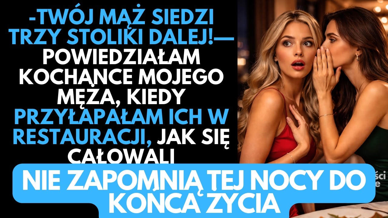 -Twój mąż siedzi 3 stoliki dalej! — powiedziałam KOCHANCE mojego męża, kiedy ich przyłapałam