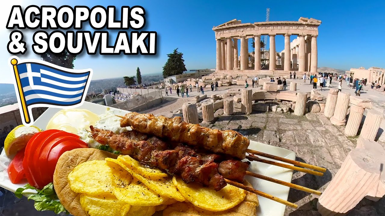 Visiting the Acropolis of Athens and a Souvlaki Dinner