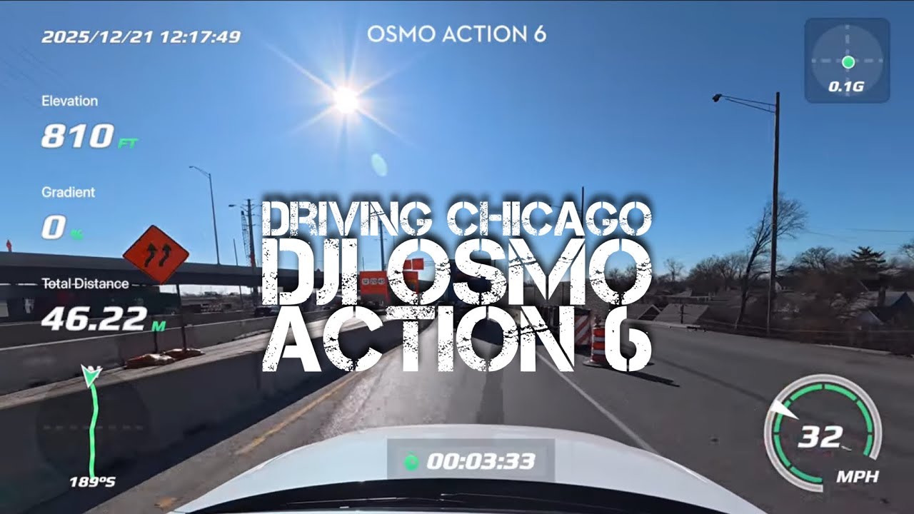 DJI Osmo Action 6 | GPS Overlay | Driving Chicago | 4K  