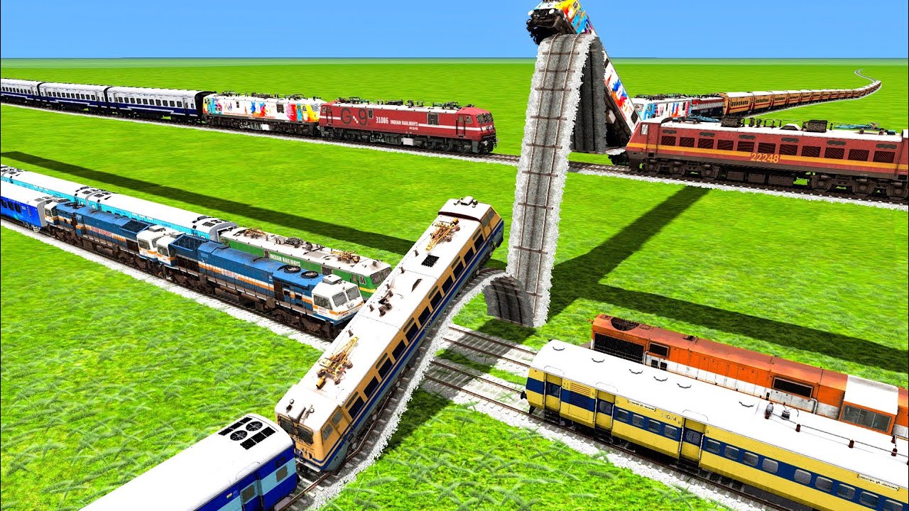 TRAINS HIGH PERFORM RUNNING ON HIGH CURVE RAILROAD TRACKS & ATTACHED TRACKS|▶️ Train simulator|