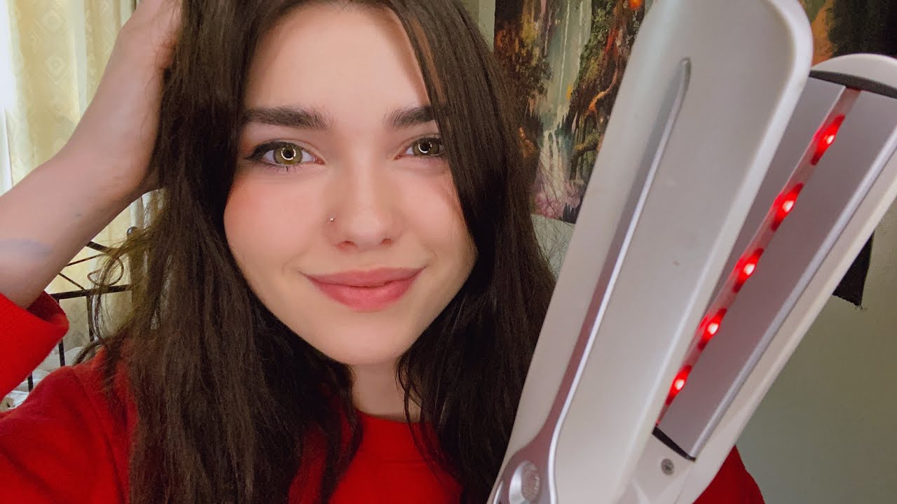 my hair asmr / brushing / flat ironing / discussing