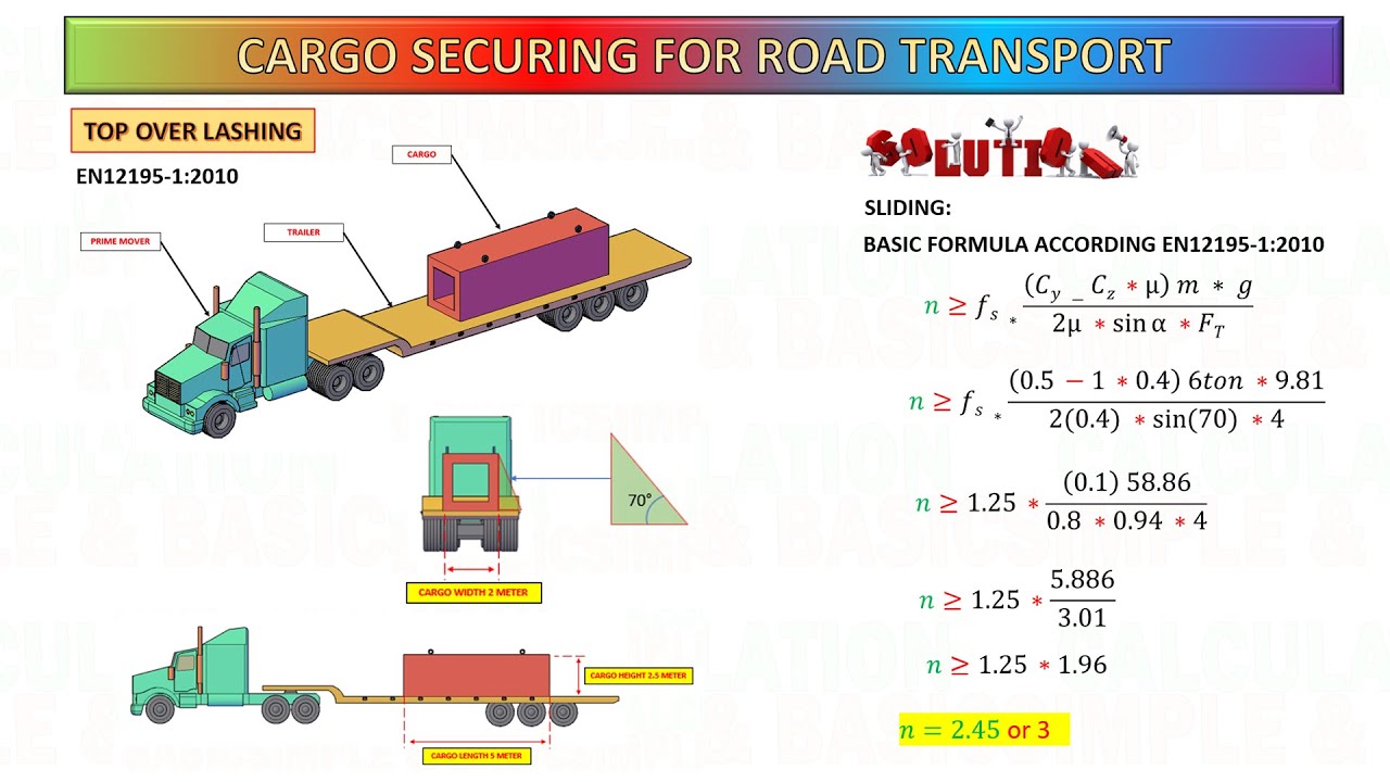 Top Over Lashing Calculation for Road Transportation #lashing #trailer #truck #securing