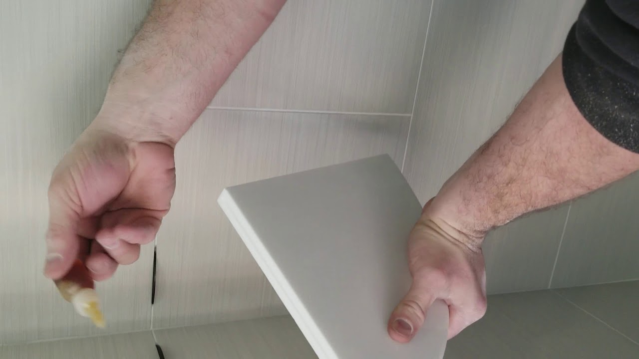 How to install your marble corner shower shelf to your tiled walls (EASY) - DIY Corner Shower Shelf