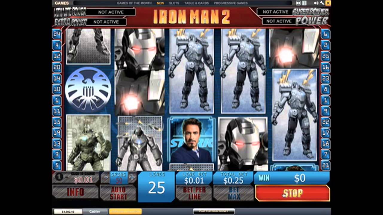 Iron Man 2 Mobile Slot Game|5 Reel 25 Payline|Marvel Progressive slot