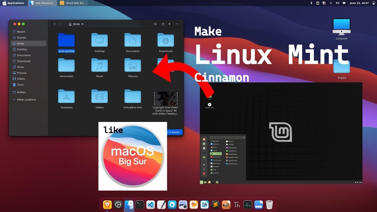 Linux Mint: Make your Linux Mint Cinnamon 22 Look Like Mac Os Big Sur