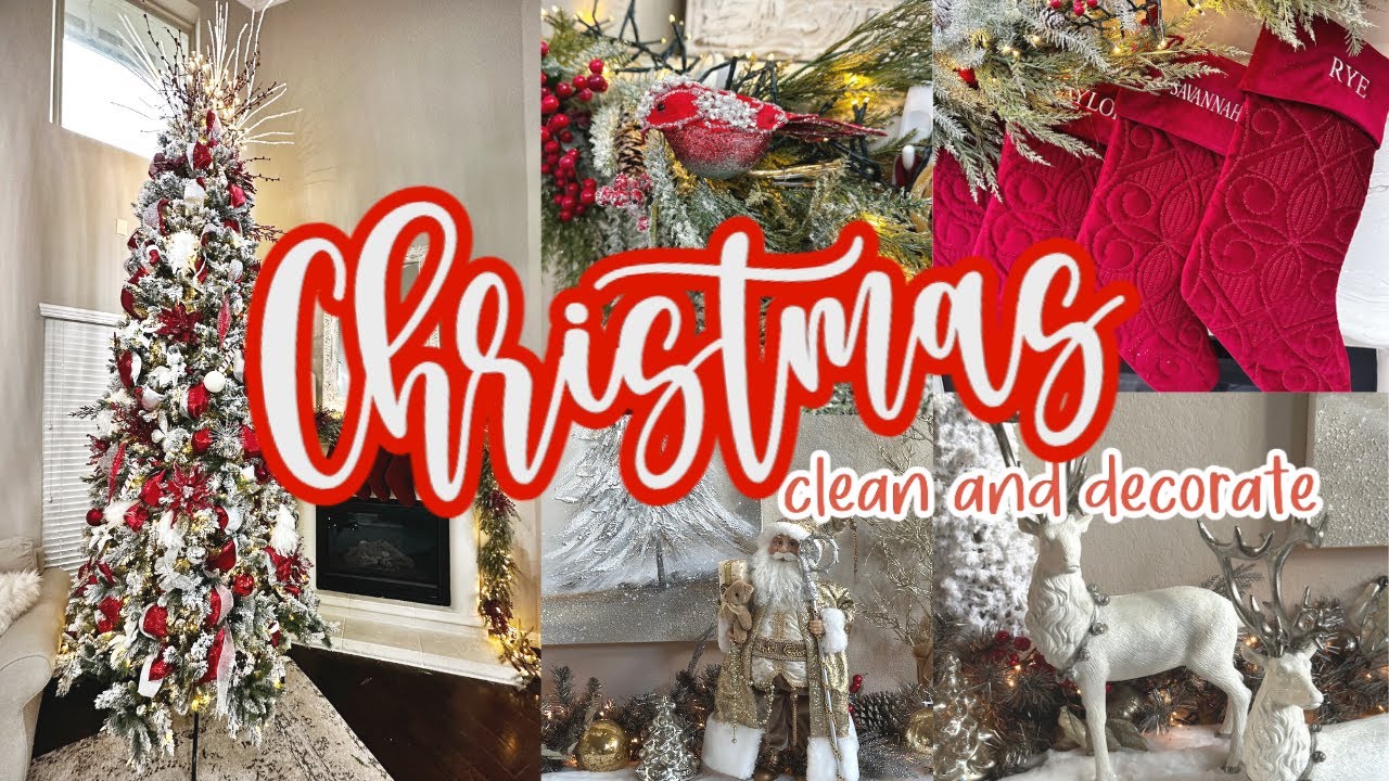 NEW CLEAN AND DECORATE WITH ME FOR CHRISTMAS 2022 / CHRISTMAS DECORATIONS / LIVING ROOM DECOR