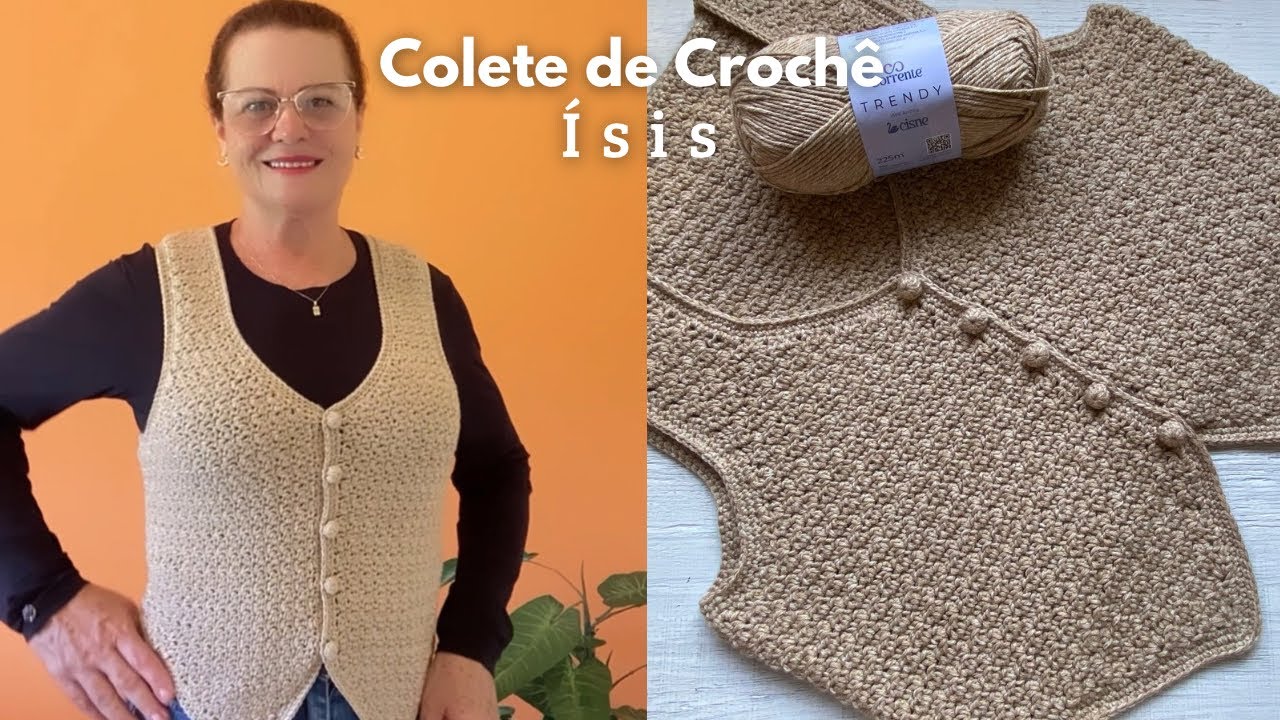 COLETE DE CROCHE ÍSIS TAM P/M/G/GG por @CrisTelesCroche