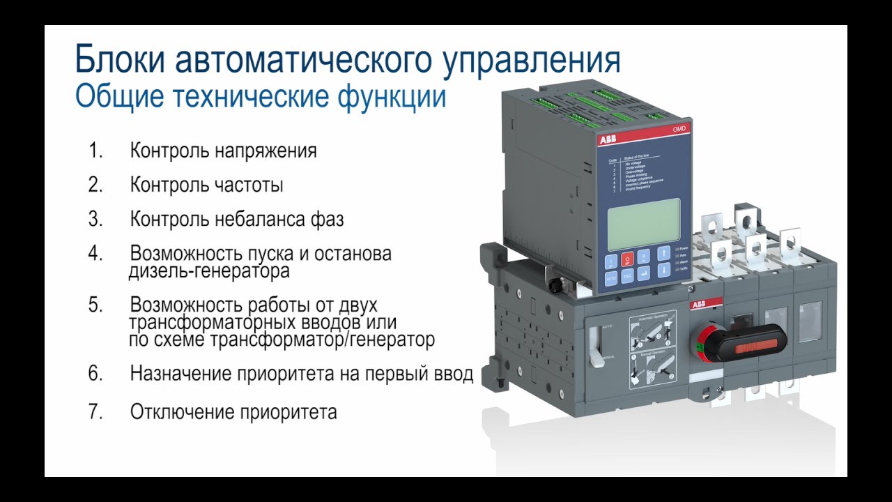 Видеокурс VE604_Готовые решения для автоматического ввода резерва на токи от 160 до 1600 А.