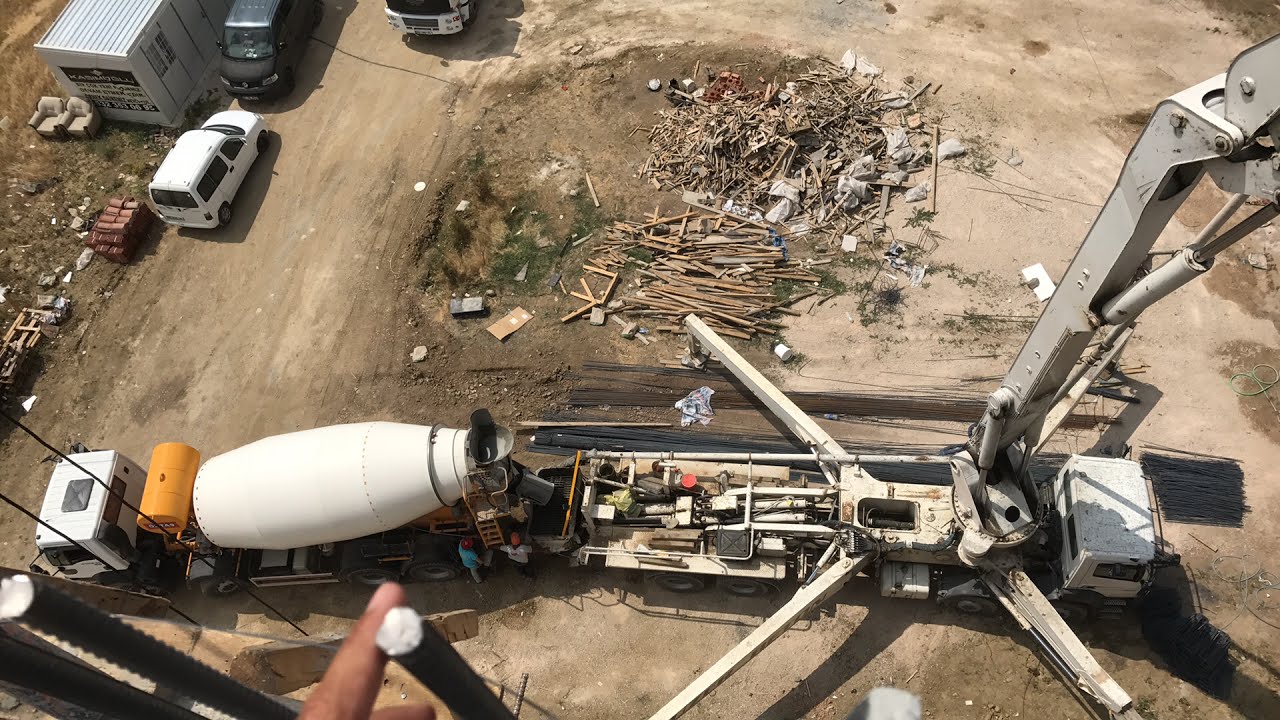 7.kat beton pompası ve mikser ile beton attımı çok yüksek of of