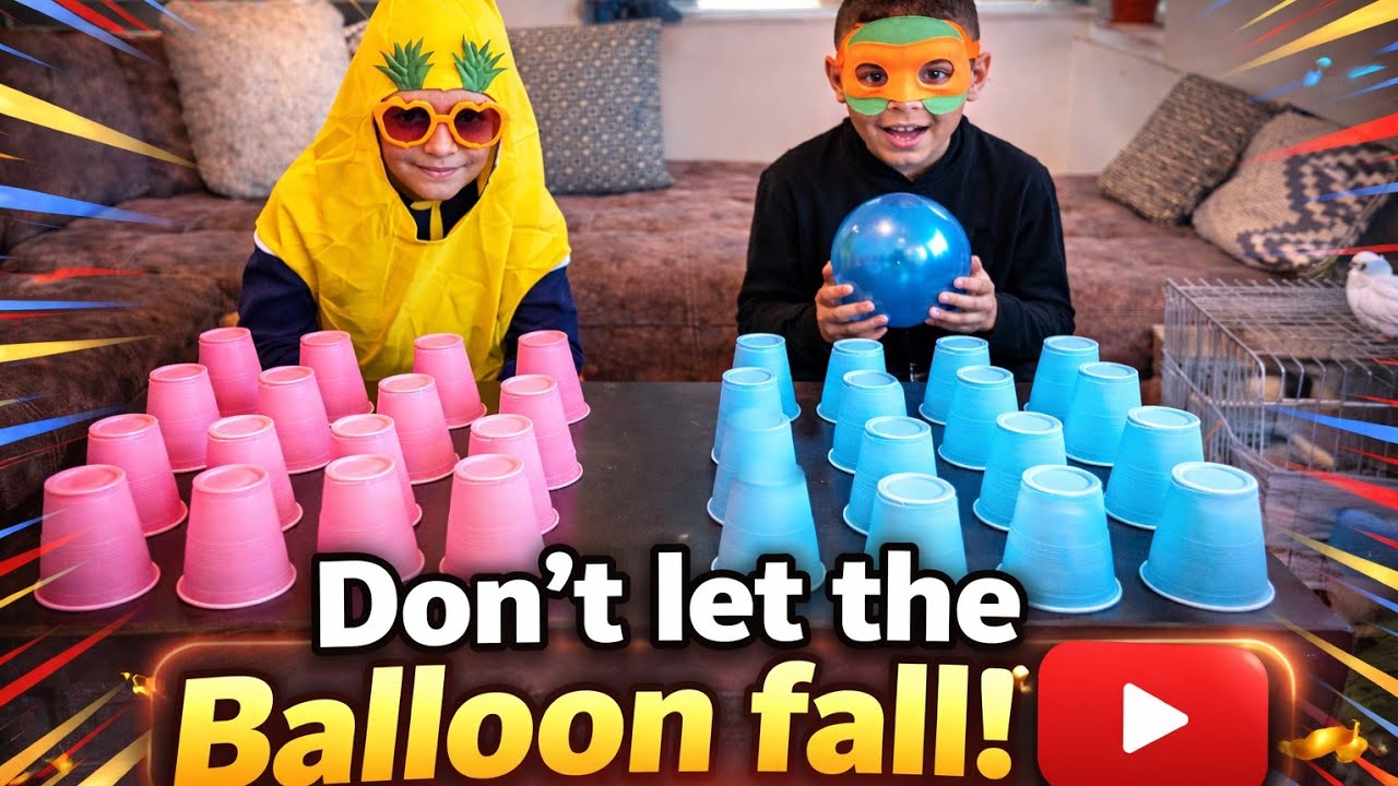 تحدي جديد مين يفوز🔥Crazy Cups & Balloon Challenge