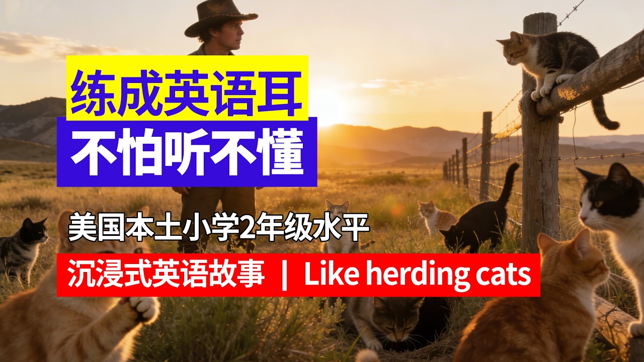 美国小学2年级水平｜沉浸式跟读｜用母语法自然形成英语耳｜从适合你的难度开始 大量反复听｜Like herding cats#英语口语 #英语听力 #日常英语 #母语学习法 #英语故事