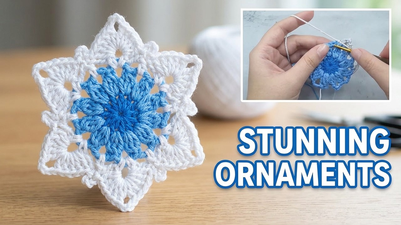 Crochet Snowflake | Christmas Decorations | Holiday Ornaments | Winter crochet tutorial