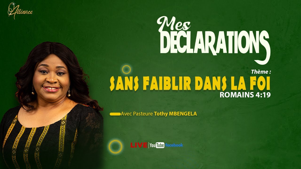 MES DÉCLARATIONS | NOVEMBRE 2025 | Pasteure Tothy MBENGELA