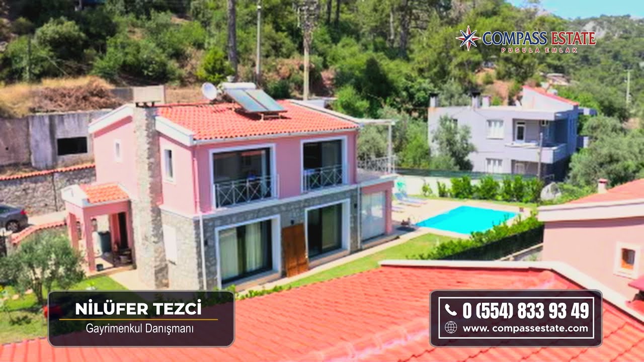 MARMARİS GÖKBEL DENİZ MANZARALI MÜSTAKİL SATILIK MUHTEŞEM VİLLA 🏡✨
