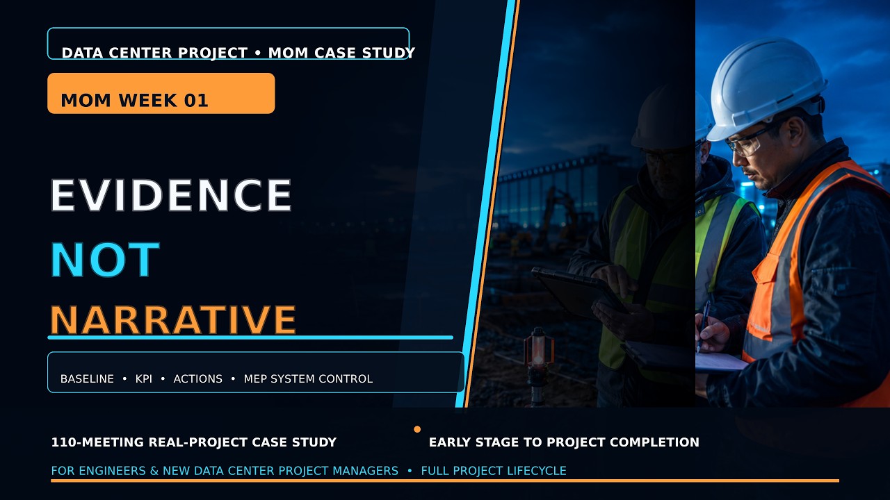 Data Center Project MOM Week 01 A| Baseline, Evidence & MEP Control Case Study