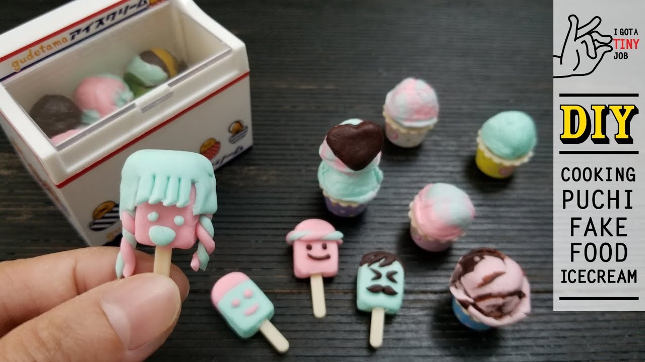 Cooking Puchi Ice Cream set for kids with Fake Food Making Kit