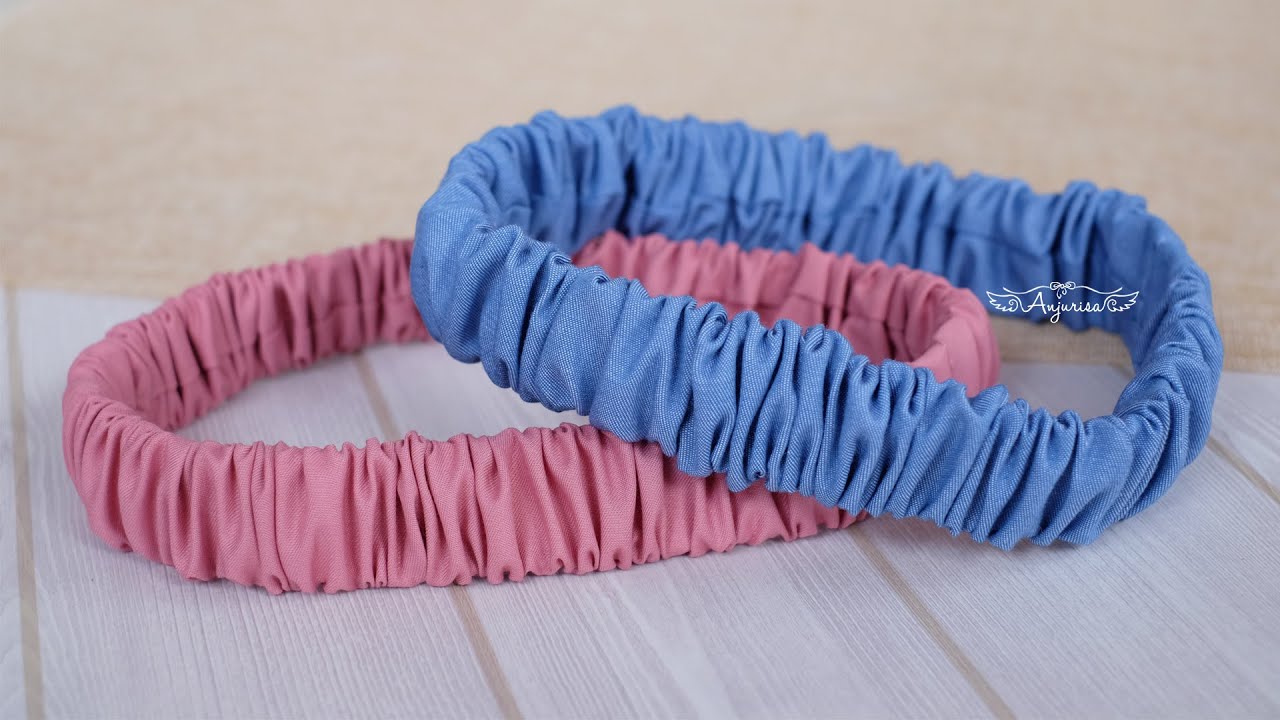 Wide Elastic Headbands with Ruffle Scrunchie Pattern - How to Make Ruffle Hair Band