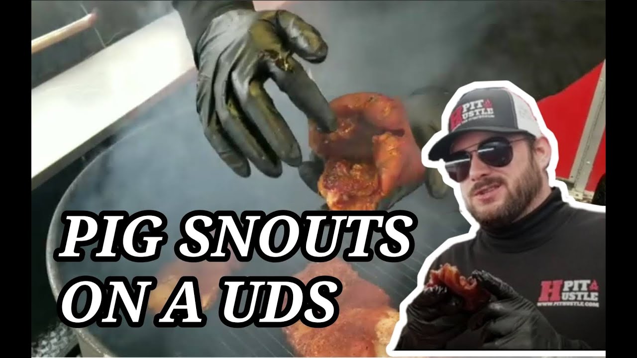 HOW TO COOK PORK PIG SNOUTS ON A UGLY DRUM SMOKER