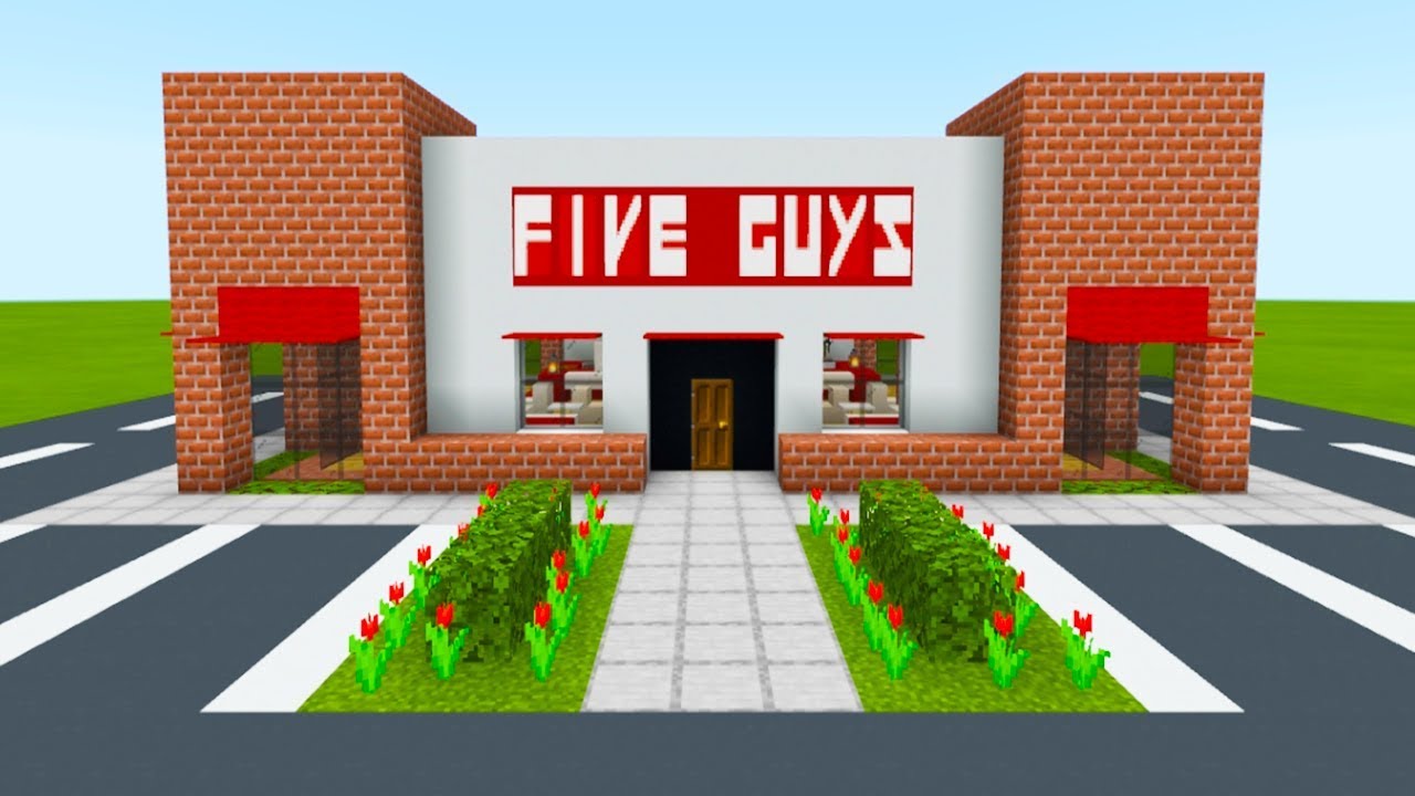 Урок Minecraft: как создать ресторан Five Guys (Урок по городу 2019)