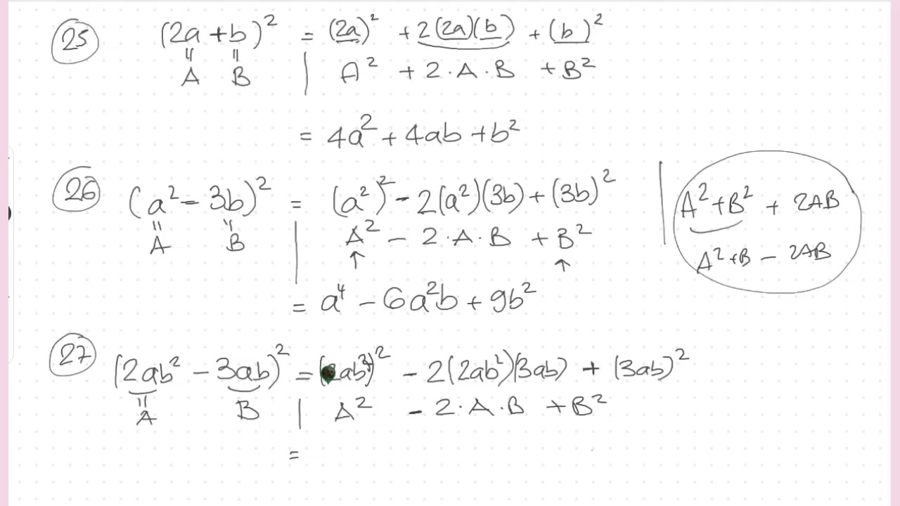 Quadrato di binomio n. 23-31