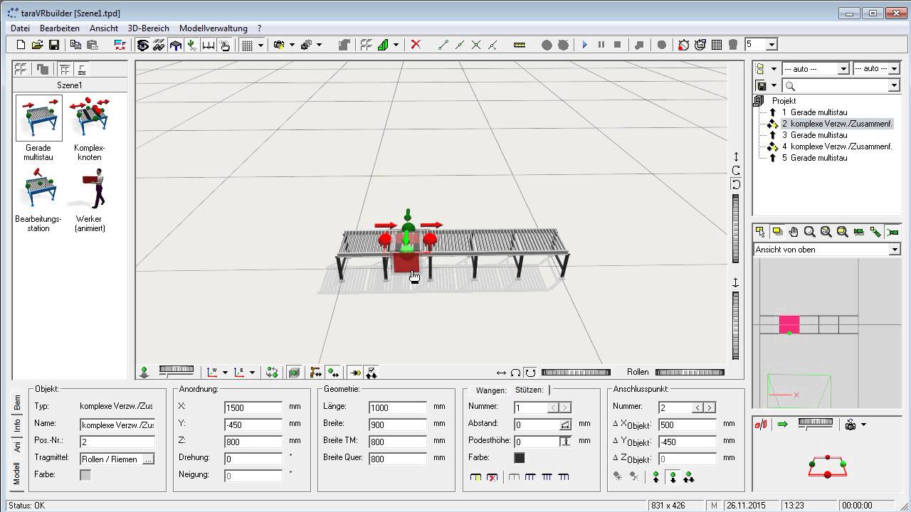 Aufbau eines kleinen Kommissionier Layouts - taraVRbuilder 2015