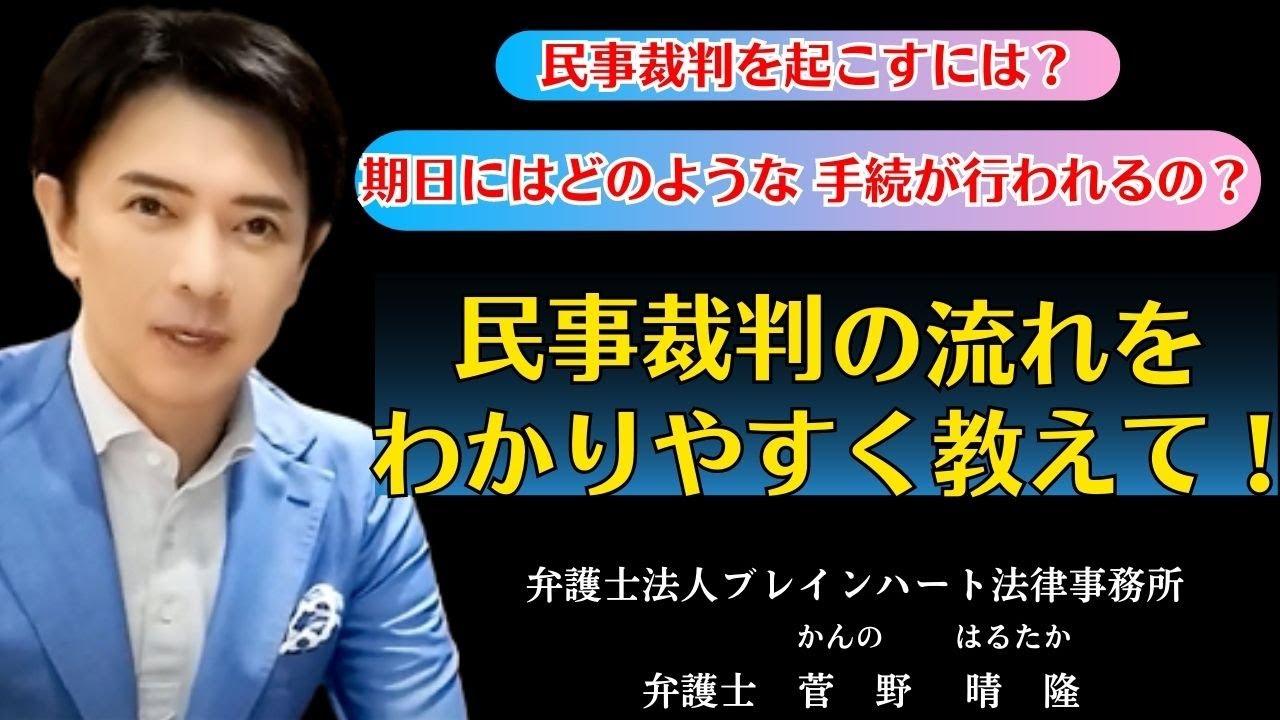 【民事裁判の流れをわかりやすく教えて！】　#菅野晴隆