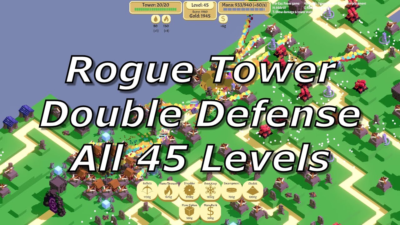 Rogue Tower | Double Defense Mode, All 45 Levels (No Commentary)
