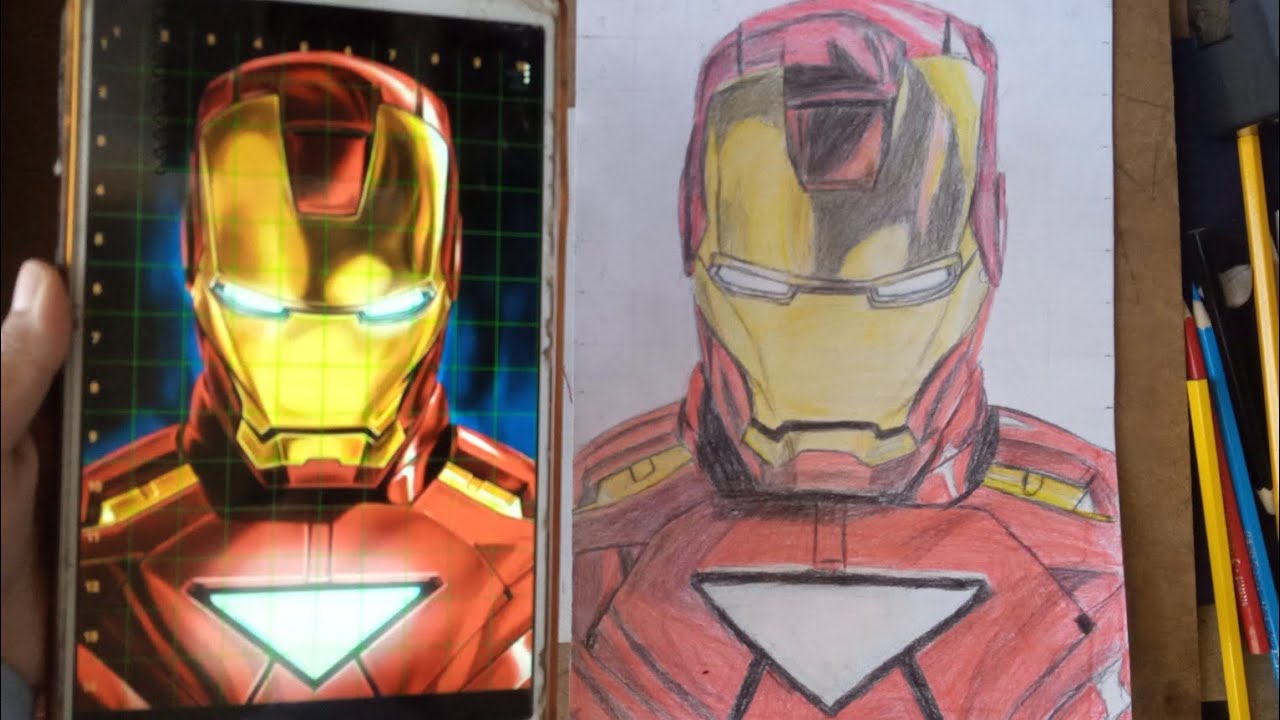 Iron Man colour pencil drawing #art #sketch #iron man