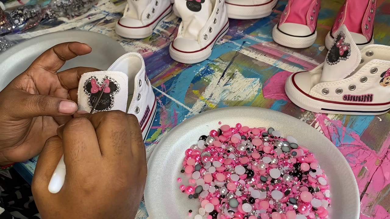 WORKING ON 5 PAIRS OF CONVERSE ETSY ORDERS| Minnie Mouse and JoJo Converse