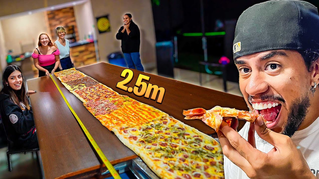 FIZEMOS UMA PIZZA GIGANTE DE 2 METROS E MEIO NA CHURRASQUEIRA!