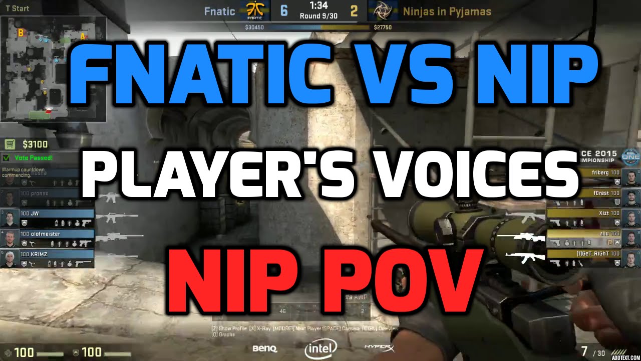 Katowice 2015 - fnatic vs NiP dust2 grand final players voices (NiP POV English/Swedish)
