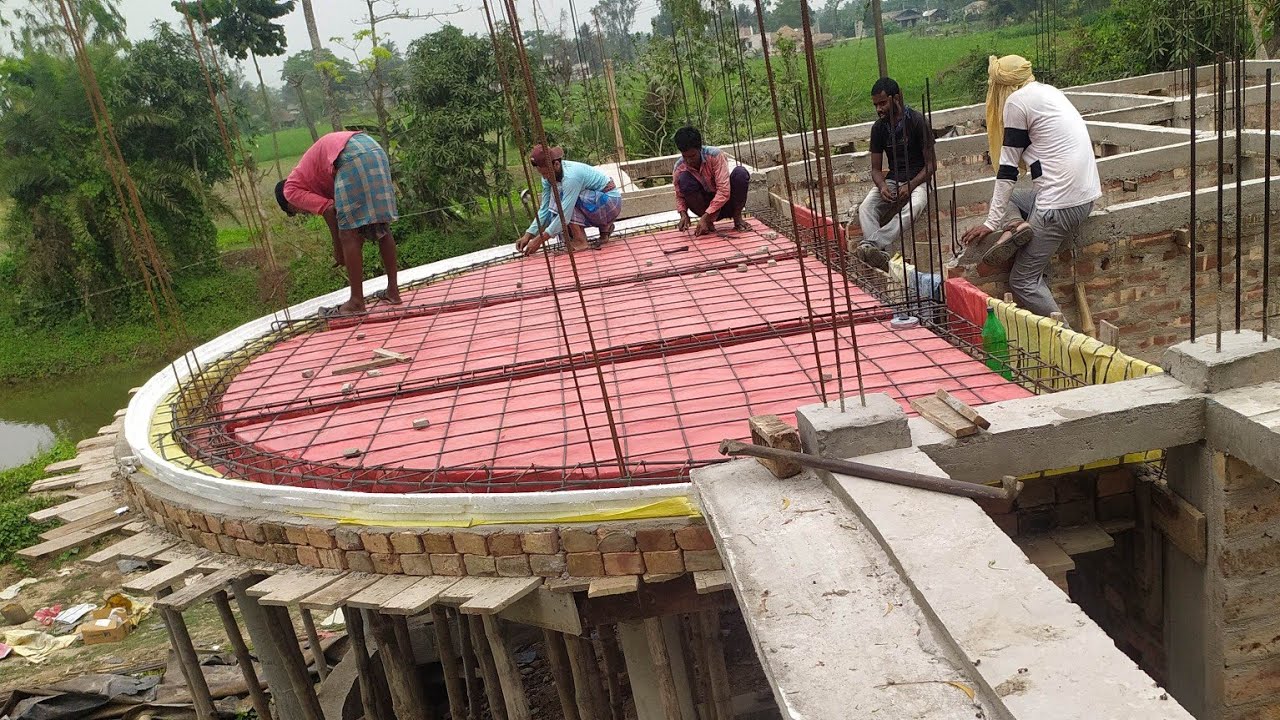 Home Front Round Porch Design TMT bar work #Roundporch #home #homedesign