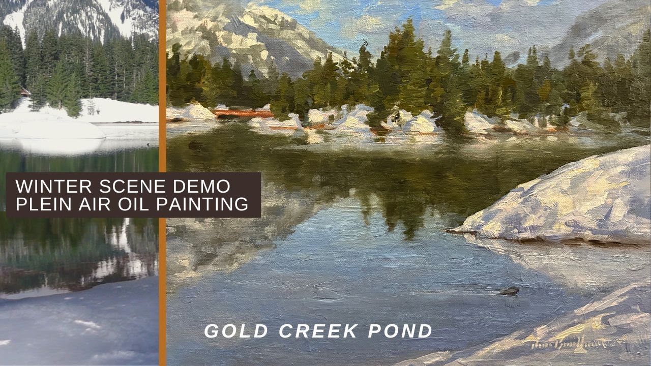 A WINTER SCENE plein air oil painting demo with Jon Bradham