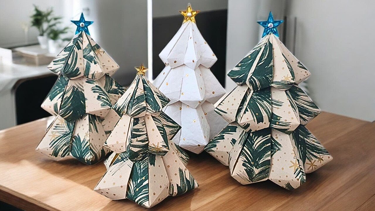 3D-оригами Рождественская елка * Бумажное рождественское украшение для украшения дома