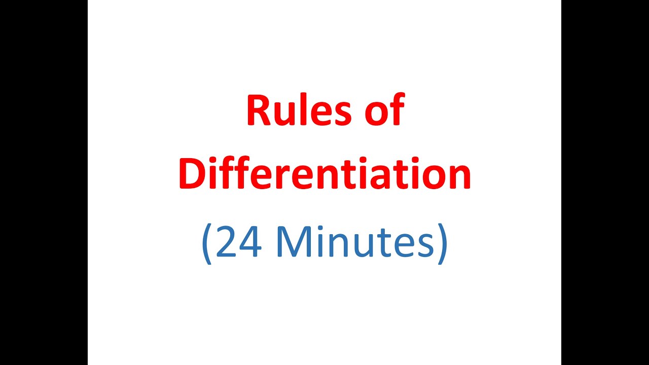 3.3 - Rules of Differentiation