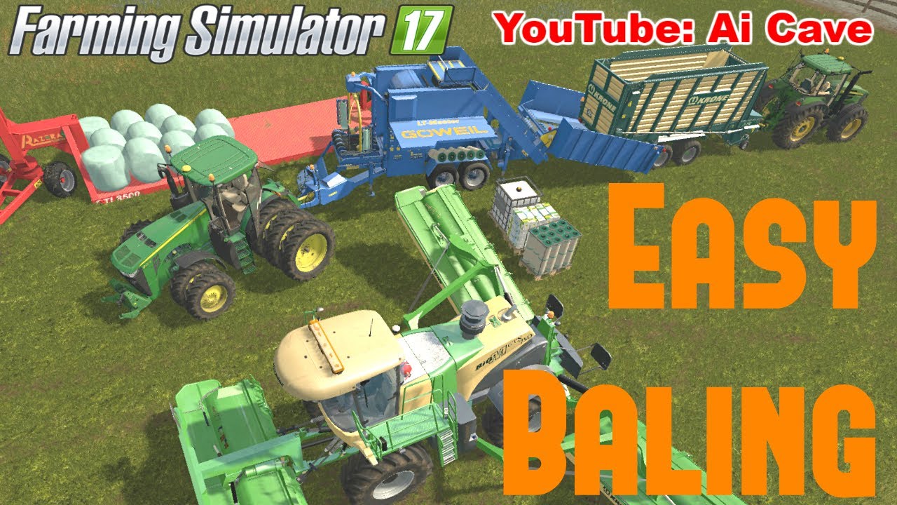 Farming Simulator 17 Goweil LT Master - Easy Baling & Wrapping | Woodmeadow Map Krone John Deere ...