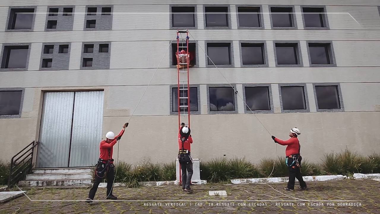 Resgate Vertical - V&iacute;deo 18.4 - Resgate com Escada em Dobradi&ccedil;a